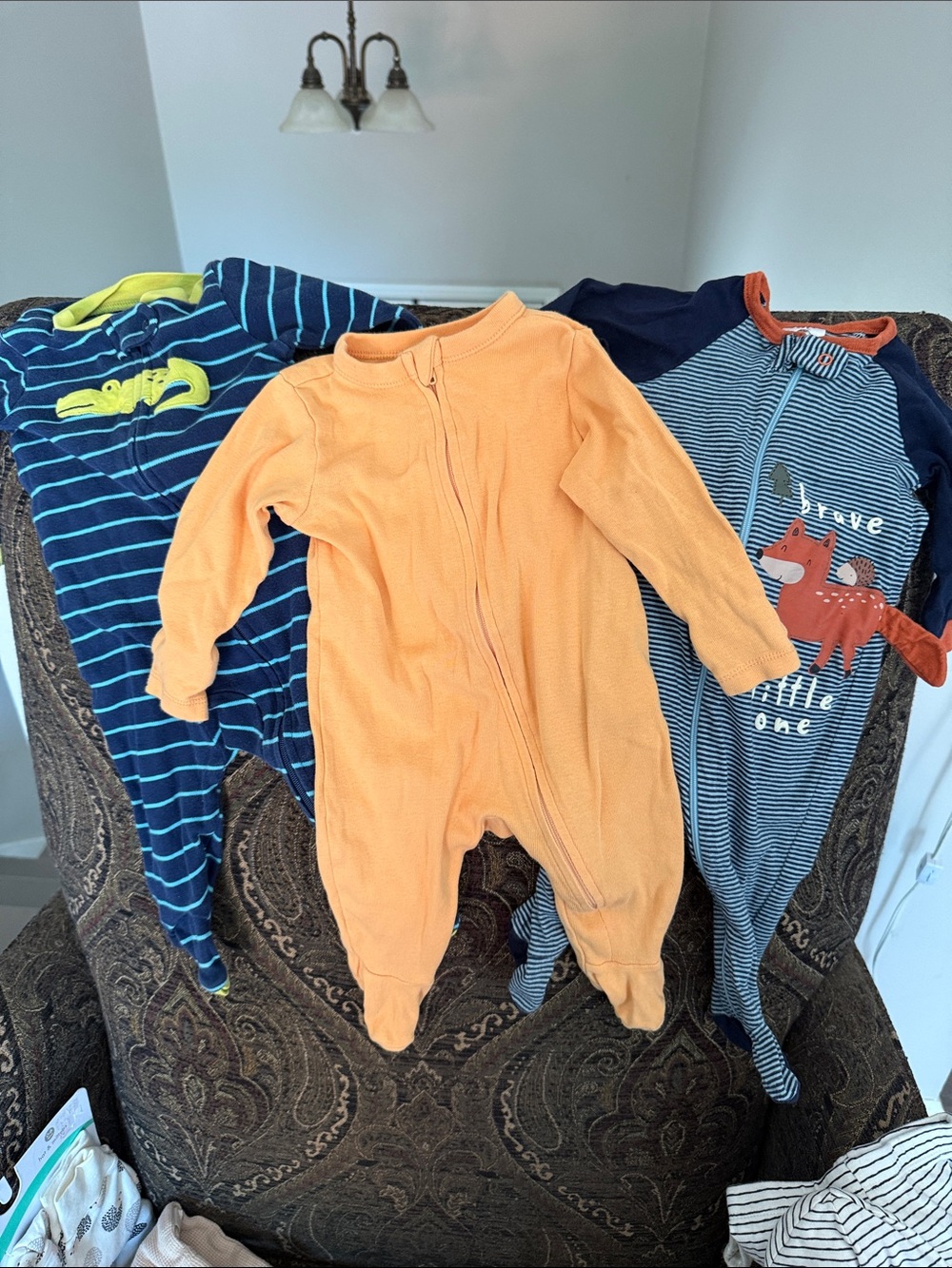 Soft Orange Footed Baby One-Piece